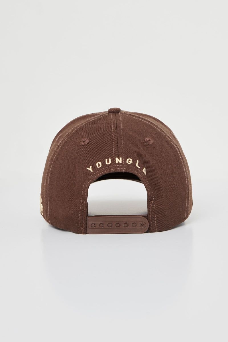 YoungLA 920 A-Frame LA SNAPBACK HAT 2.0 Black Brown LA | KM0129-378