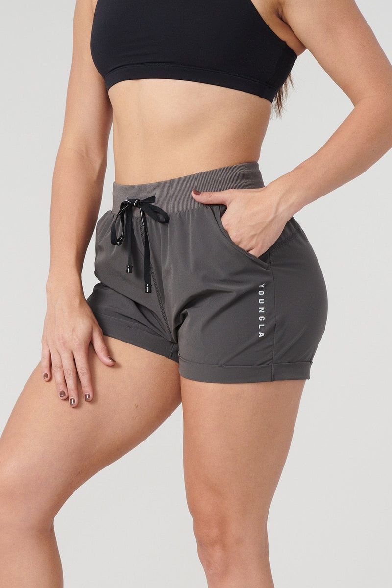 YoungLA W104 Velocity Running Shorts Black | KV5438-721