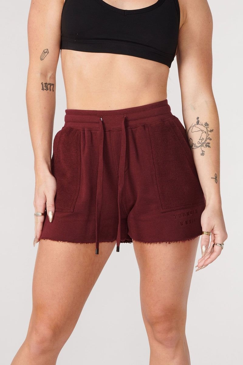 YoungLA W114 Reversed Terry Shorts Burgundy | VC8951-064