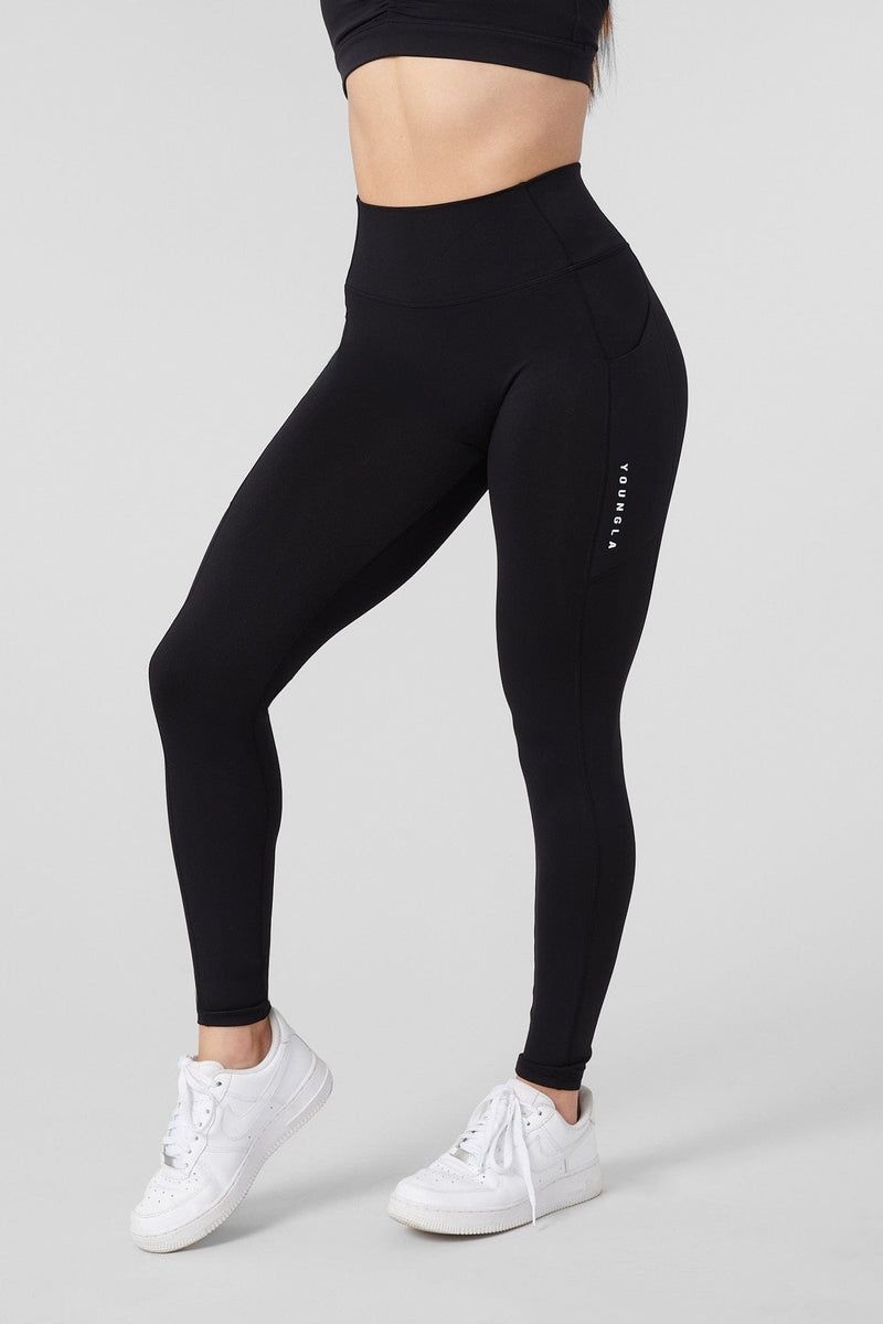 YoungLA W214 Power Leggings Black | WL8251-639