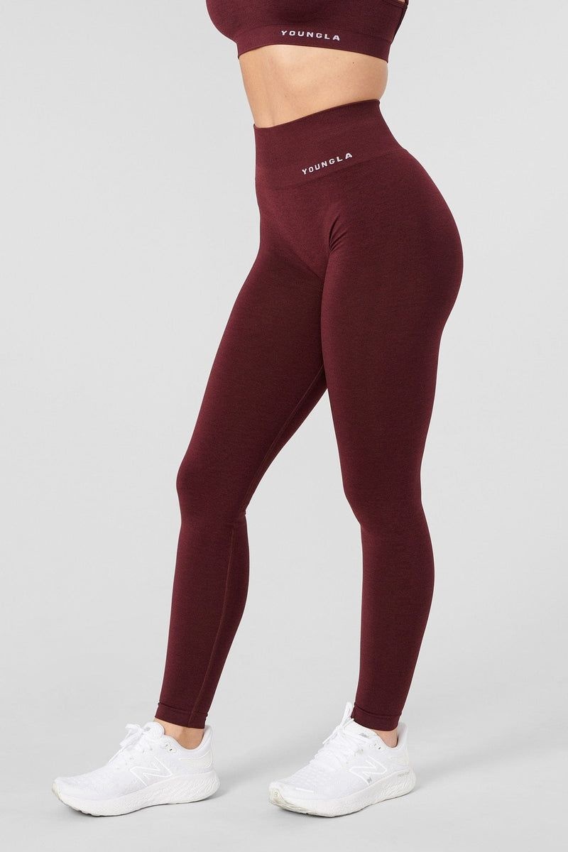 YoungLA W220 , Core seamless scrunch leggings Fall 23 Burgundy Silk | QF5460-281