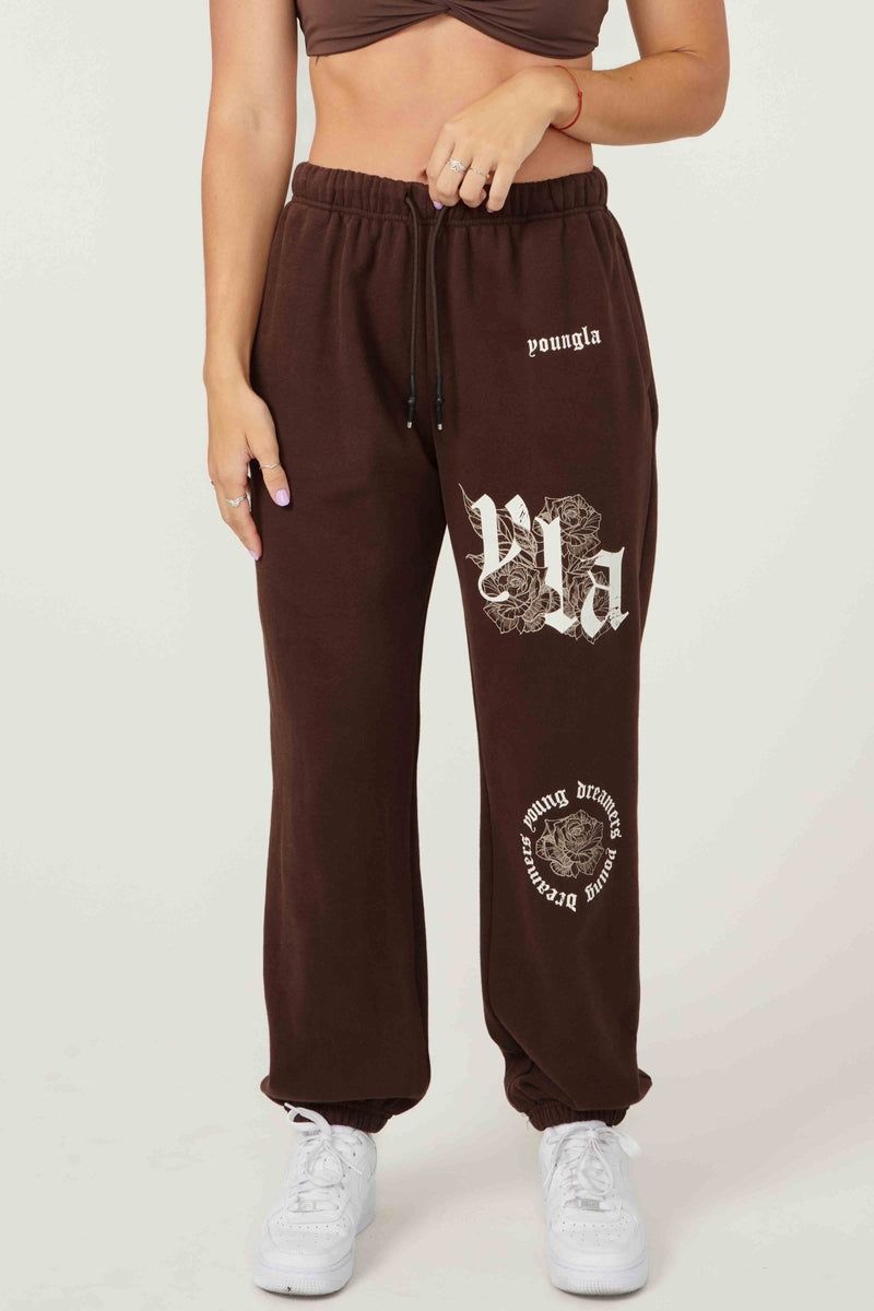 YoungLA W224 Rose Joggers Black | EK0126-347