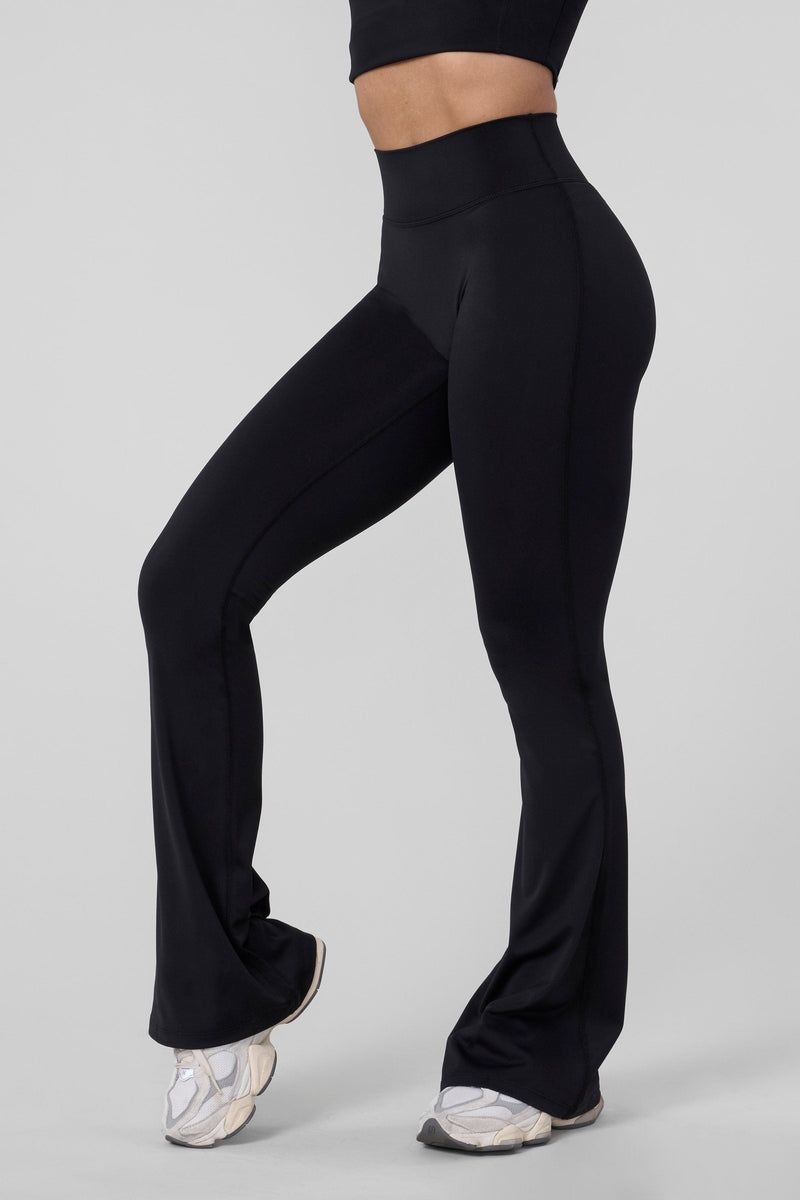 YoungLA W227 , Curve Flare Leggings Black | YX7512-068