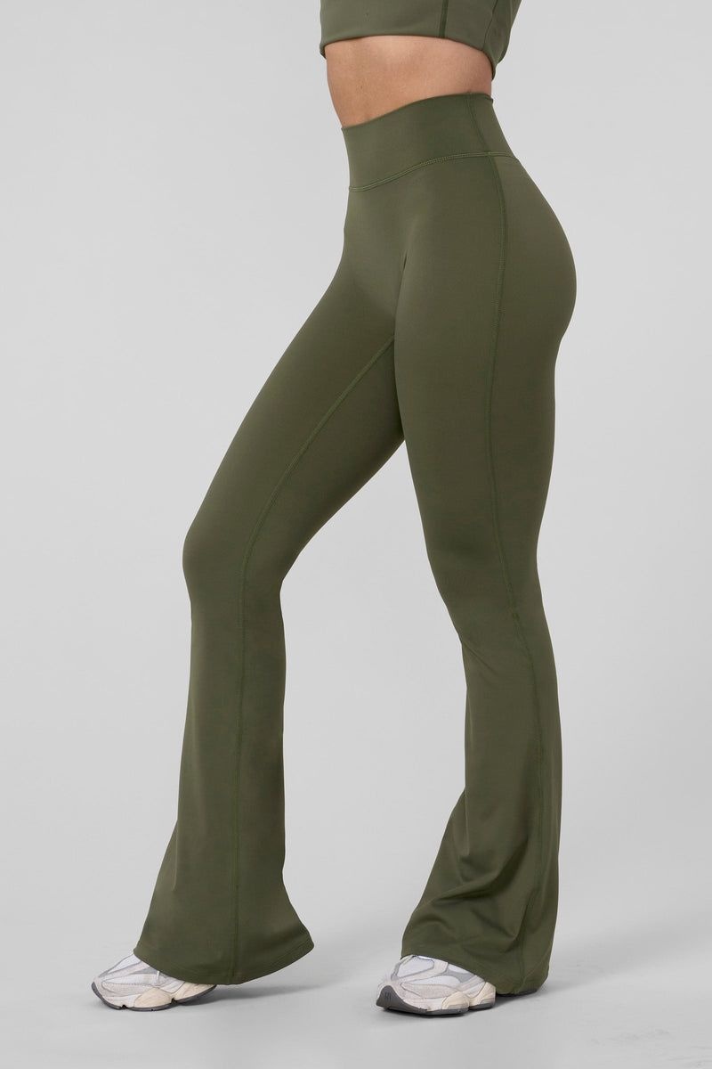 YoungLA W227 , Curve Flare Leggings Olive | RS8054-213