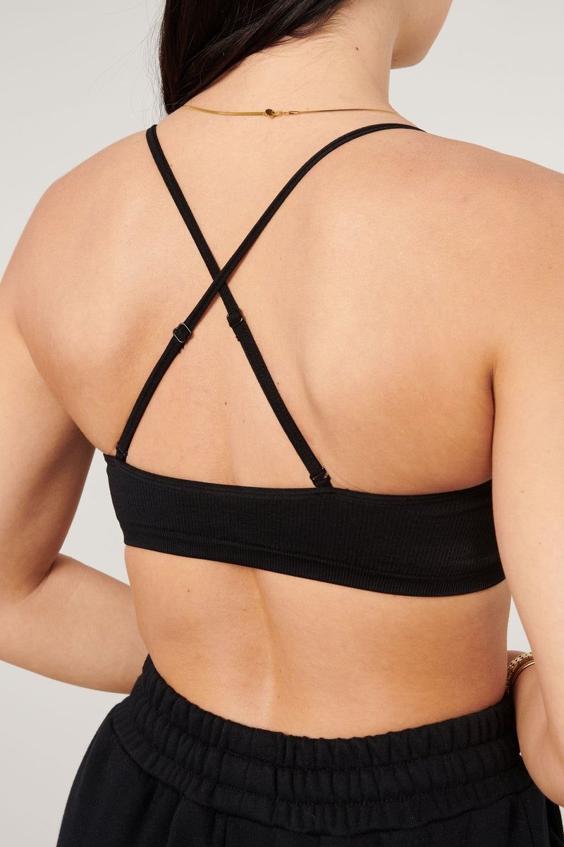 YoungLA W316 Ribbed Sports Bra Coal | OX8215-346