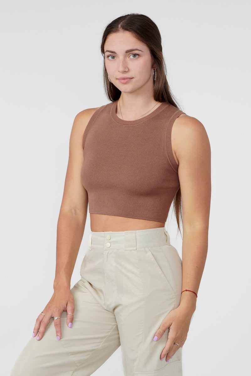 YoungLA W317 Knit Tank Mocha | LX2496-751