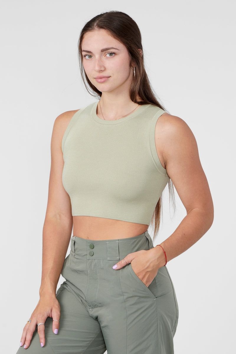 YoungLA W317 Knit Tank Pistachio Green | MR3154-782