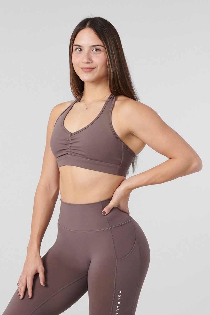 YoungLA W320 Power Backless Sports Bra Plum Truffle | EZ0786-392