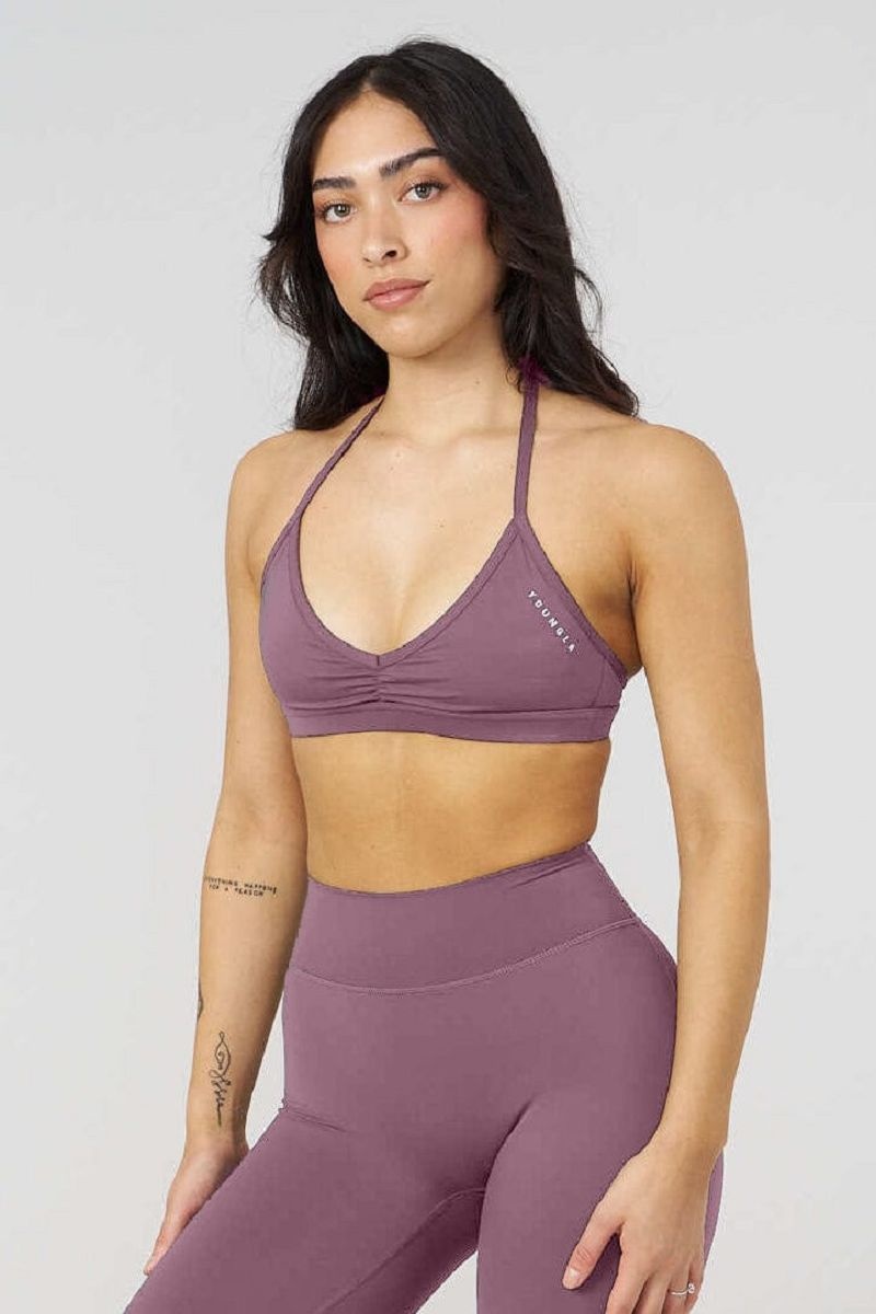 YoungLA W335 , Urban V-Neck Bra Eggplant | DJ6140-729