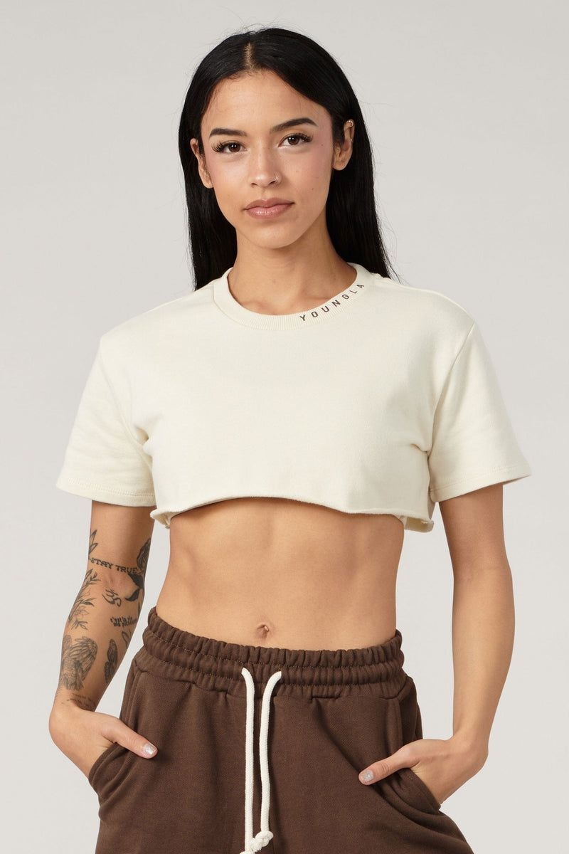 YoungLA W407 Super Cropped Shirt Brown | FZ1263-570