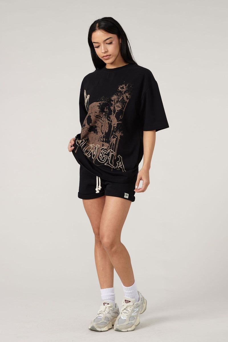 YoungLA W427 Phantom Oversized Shirt Black Wash | VY2176-539