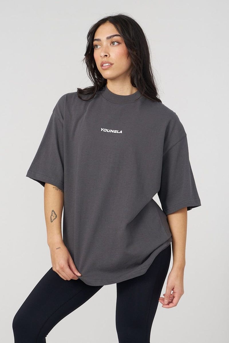 YoungLA W440 Digital Oversized Shirt Charcoal | QW6023-594