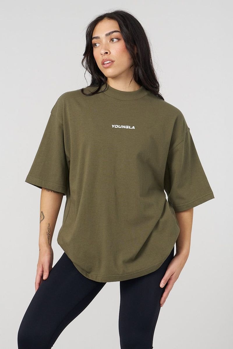 YoungLA W440 Digital Oversized Shirt Olive | AD8627-390