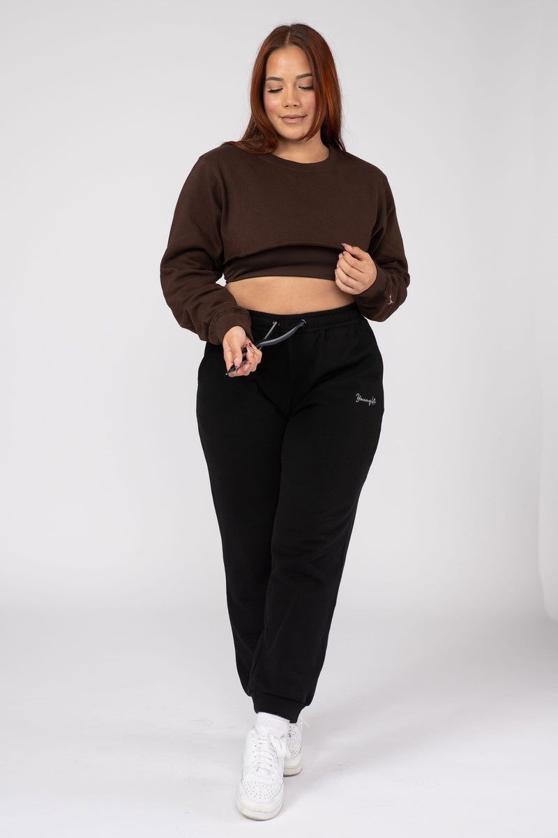 YoungLA W501 Super Crop Sweater Coal | JT8573-942