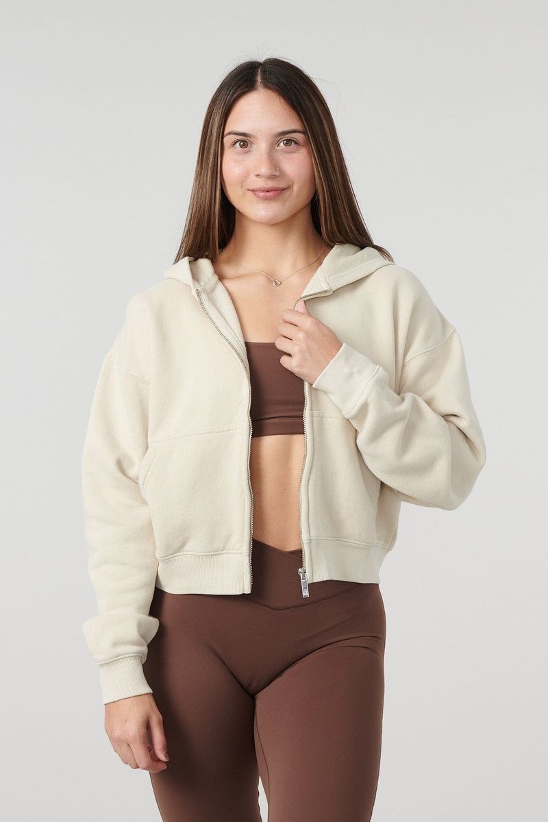 YoungLA W503 Essential Zip-up Hoodie Brown | VT4089-567