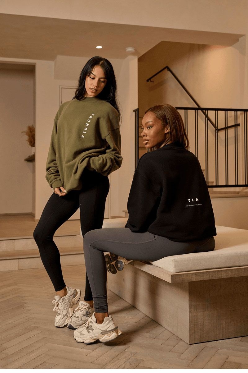 YoungLA W539 Eternal Crewneck Olive | QL8065-213